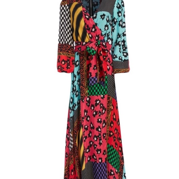 Alice + Olivia Runway Collection- Coco Mock-Wrap Blouson-Sleeve Maxi Dress - Picture 5 of 10